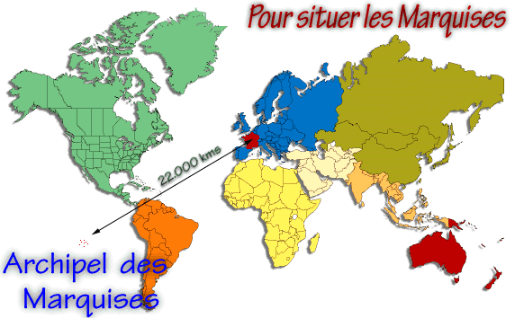 iles marquises carte du monde - Image